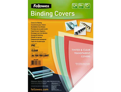 FELLOWES - Boite de 100 couvertures transparentes