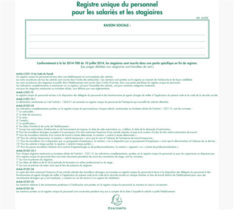 Registre Unique Du Personnel Romefortprint