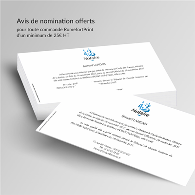 AVIS DE NOMINATION OFFERTS