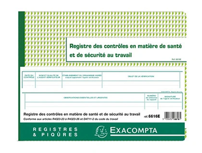 Registre des contrôles en matière de santé et de sécurité au travail