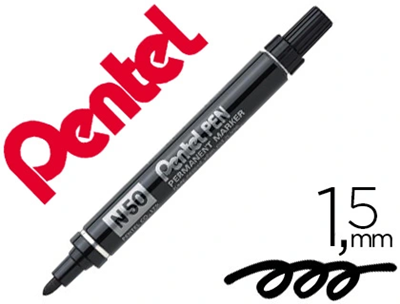 PENTEL - Marqueur permanent n50 noir - M14428