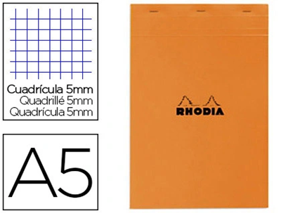 RHODIA - Bloc-notes A5 80 feuilles détachables