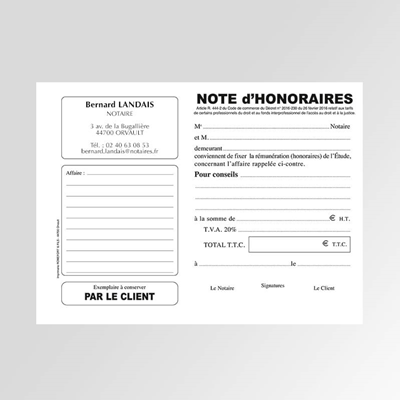 Notes d'honoraires personnalisées