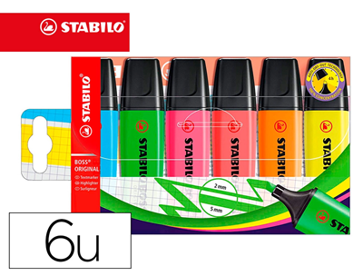 STABILO BOSS - Lot de 6 Surligneurs