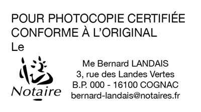 Tampon Photocopie certifiée  - H10 4928